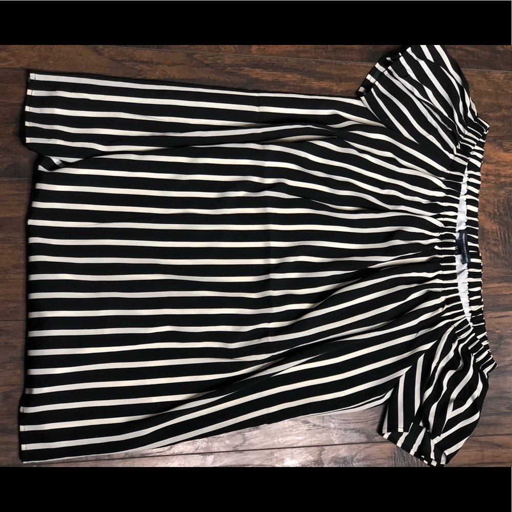 French Connection striped off shoulder dress